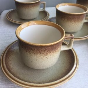 (5) VINTAGE japanese stoneware cup and saucer sets by mikasa